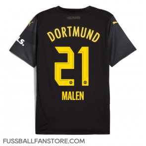 Borussia Dortmund Donyell Malen #21 Replik Auswärtstrikot 2024-25 Kurzarm